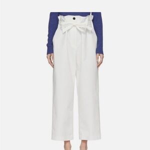 3.1 Phillip Lim white paper bag, relaxed-fit cropped trousers/pants